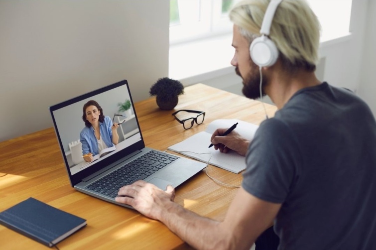 Online Classes Person taking online classes