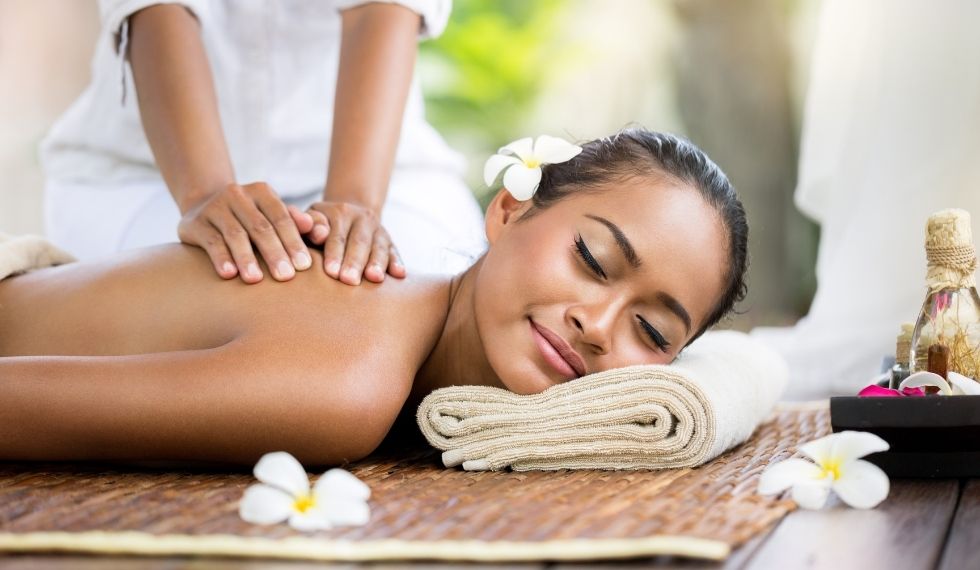 Lady enjoying a massage therapy