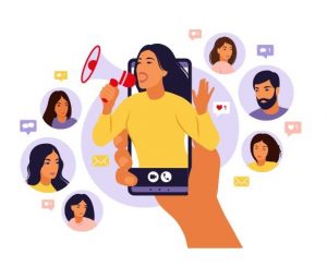 influencer communicating with followers